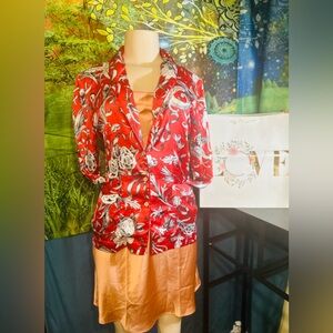 Victoria's Secret Satin Peach Chemise/FREE Victoria Sleep Button top